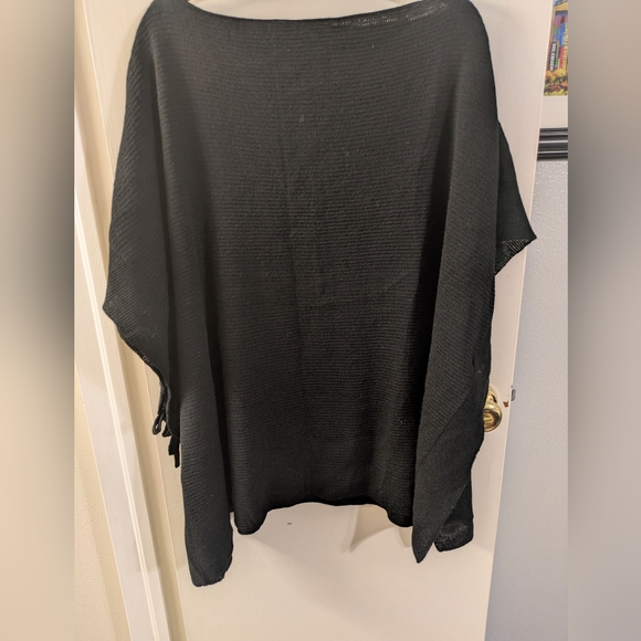 New York & Company Charcoal Knit Poncho - Picture 1 of 3